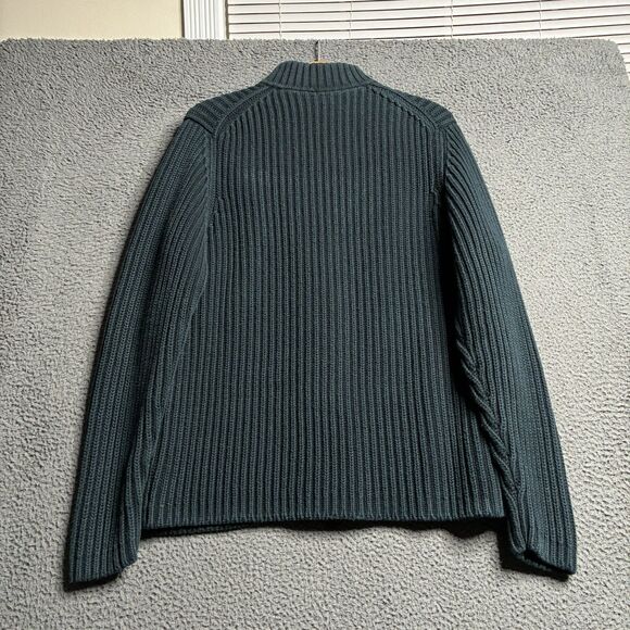 Vintage 90's GAP Green Ribbed Full Zip Cardigan Sweater Size XL 100% Cotton - Picture 2 of 9